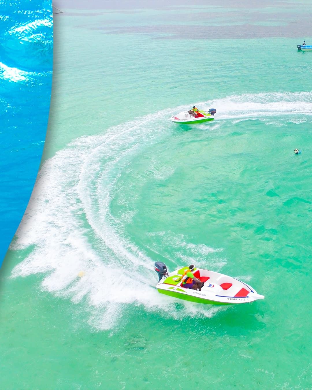 Atividade de snorkeling durante passeio de speed boat
